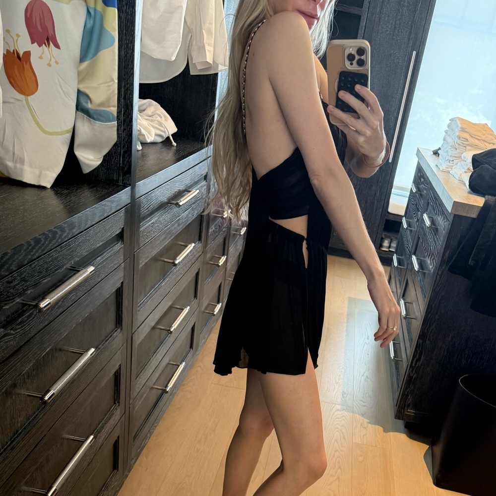Alaia Black Jersey Mini Dress - Picture 10 of 11